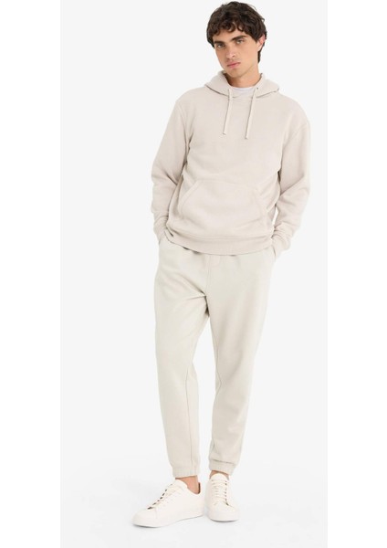 Regular Fit Beli Bağcıklı Cepli Paçası Lastikli Şardonlu Basic Düz Jogger Eşofman Altı E6326AX25AU