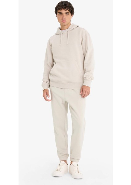 Regular Fit Beli Bağcıklı Cepli Paçası Lastikli Şardonlu Basic Düz Jogger Eşofman Altı E6326AX25AU