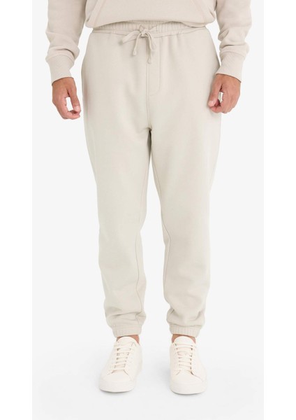 Regular Fit Beli Bağcıklı Cepli Paçası Lastikli Şardonlu Basic Düz Jogger Eşofman Altı E6326AX25AU