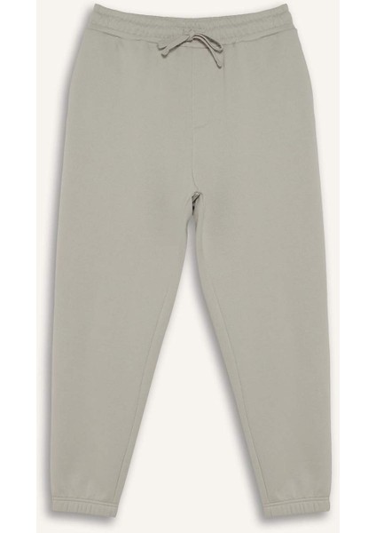 Regular Fit Beli Bağcıklı Cepli Paçası Lastikli Şardonlu Basic Düz Jogger Eşofman Altı E6326AX25AU
