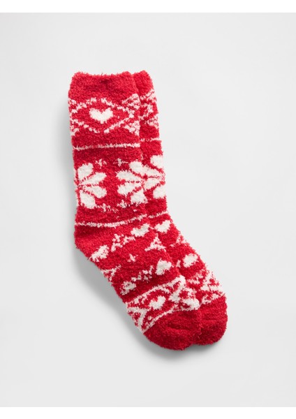 Kadın Kırmızı Cozy Çorap