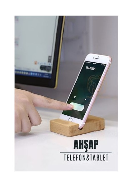 Turk Yan-Dik Cep Telefonu Standı Ahşap Luca Salvatore Design
