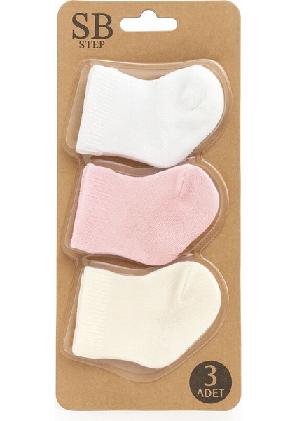 2001 Bebek Düz Renk Pvc 0-9 Ay 3'lü Çorap