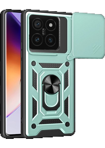 Xiaomi Mi 14T Pro Kılıf Pars Lens Yüzüklü Silikon - YEŞIL-(5796) - MB000X-2GV2P2