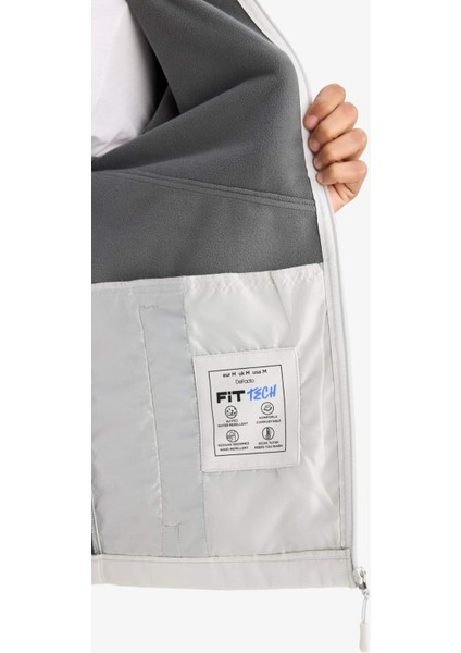 Su İtici Softshell Polar Regular Fit Kapüşonlu Fermuarlı Mevsimlik Baharlık Yağmurluk A2122AX25AU