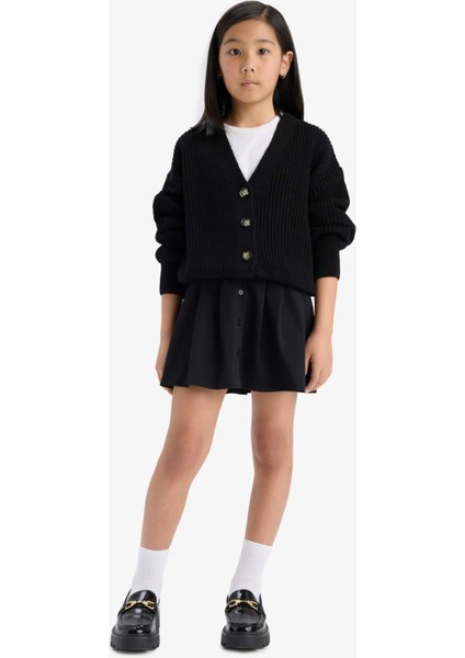 Kız Çocuk V Yaka Düğmeli Triko Hırka A2298A825AU