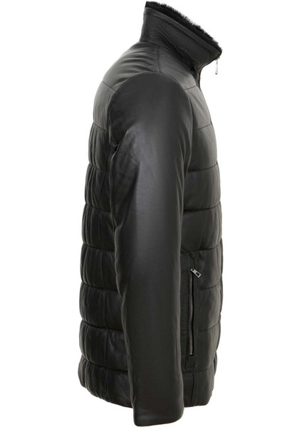 Siyah Hakiki Deri Erkek Hakiki Deri Mont - E23KKM310512-Q3H