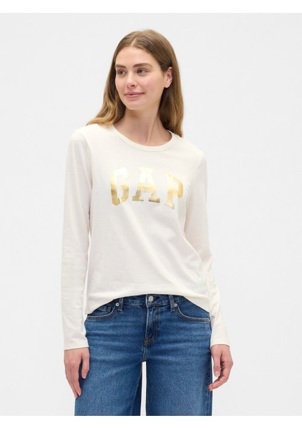 Kadın Krem Favorite Gap Logo T-Shirt