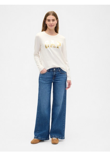 Kadın Krem Favorite Gap Logo T-Shirt indirimleri