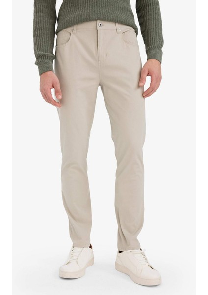 Slim Fit Dar Kesim Dar Paça Cepli Pantolon