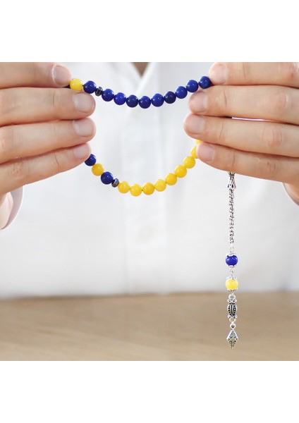 Kararmaz Metal Arnavut Zincir Püsküllü Küre Kesim Sarı Lacivert Jade Doğaltaş Taraftar Tesbih M2 modelleri