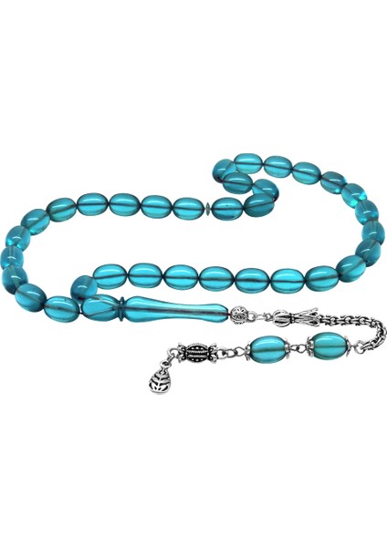 Kararmaz Metal Arnavut Zincir Püsküllü Sülün Imame Beyzi Kesim Mavi Katalin Tesbih