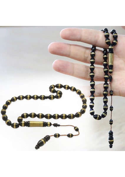 Sistemli Pirinç Sarmal Arpa Kesim Siyah Kuka Tesbih fiyatları