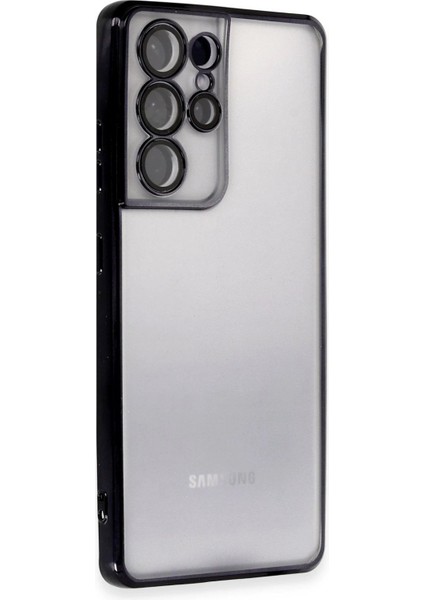 Samsung Galaxy S21 Ultra Kılıf Lensli Silikon - SIYAH-(5796) - MB000X-2GI5Q3