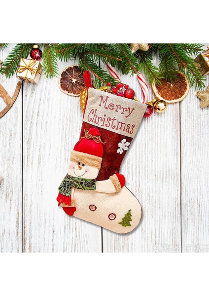 Yeni Noel Süsleri Karikatür Noel Çorapları Üç Boyutlu Çorap Hediye Çantaları Dekoratif Çorap Askıları (Yurt Dışından)