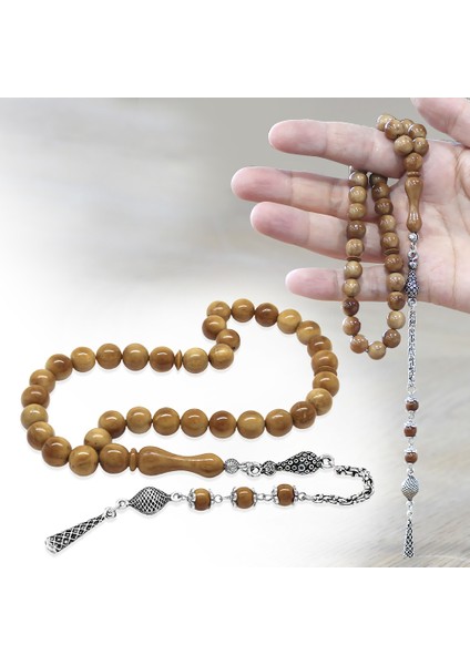 Kararmaz Metal Arnavut Zincir Püsküllü Küre Kesim Açık Kahverengi Cilalı Kuka Tesbih fiyatları