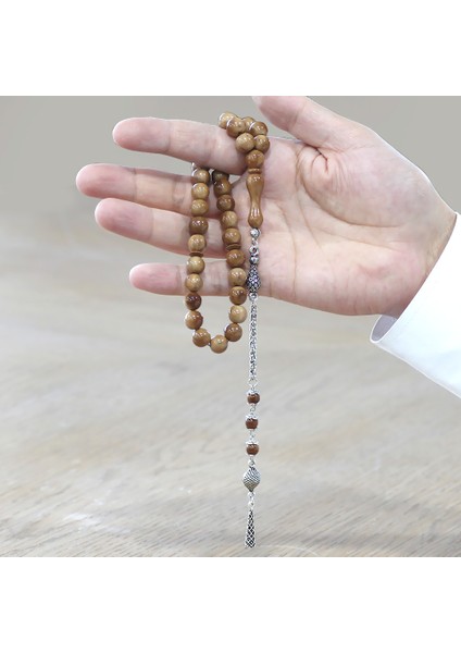 Kararmaz Metal Arnavut Zincir Püsküllü Küre Kesim Açık Kahverengi Cilalı Kuka Tesbih modelleri