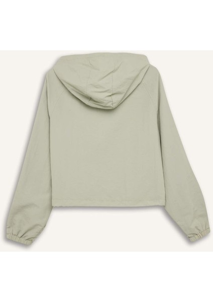 Regular Fit Kapüşonlu Fermuarlı Crop Yağmurluk E8546AX25AU