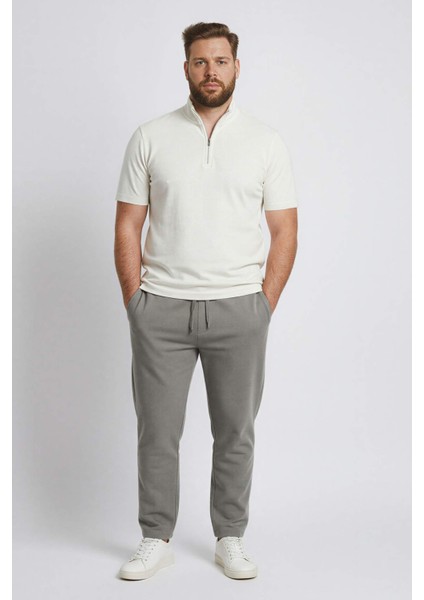 Regular Fit Beli Bağcıklı Cepli Düz Paça Kalın Eşofman Altı D7836AX25AU