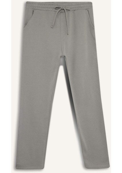 Regular Fit Beli Bağcıklı Cepli Düz Paça Kalın Eşofman Altı D7836AX25AU