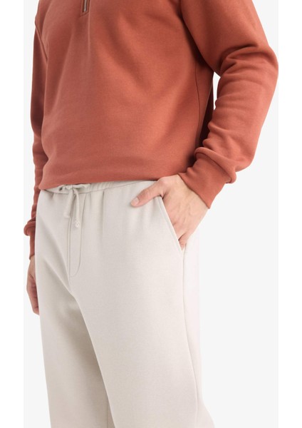 Regular Fit Beli Bağcıklı Cepli Düz Paça Kalın Eşofman Altı D7836AX25AU