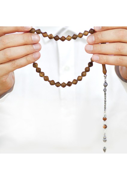 925 Ayar Gümüş Kral Zincir Püsküllü Istanbul Kesim Deve Kemiği Detaylı Kuka Tesbih modelleri