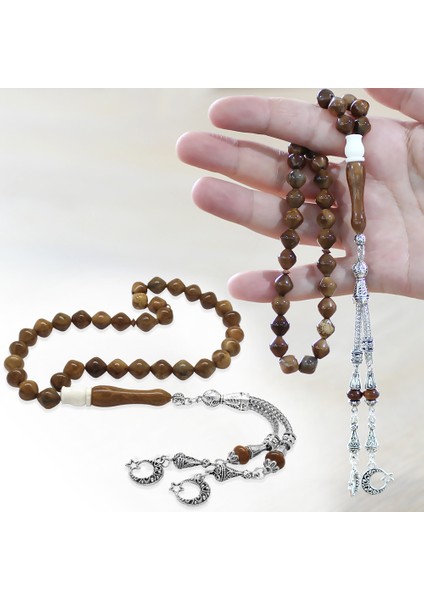 Kararmaz Metal Ayyıldız Püsküllü Istanbul Kesim Deve Kemiği Detaylı Kuka Tesbih fiyatları