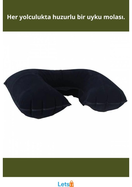 Şişme Seyahat Yastığı Gri Lacivert Konforlu Uçuş Yastığı fiyatları