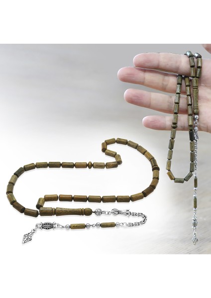 Kararmaz Metal Arnavut Zincir Püsküllü Kapsül Kesim Açık Kahverengi Pelesenk Tesbih fiyatları