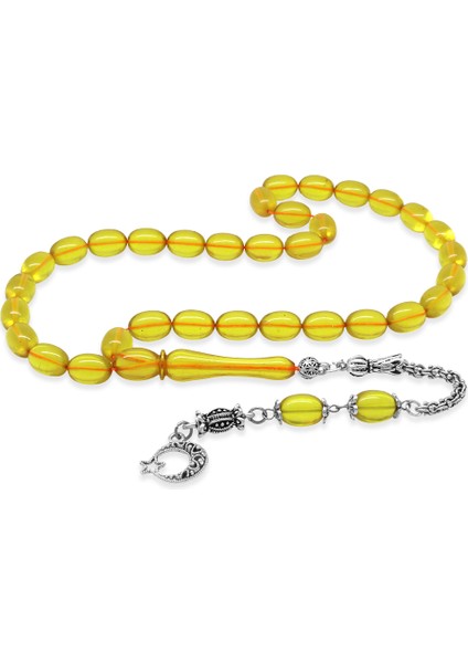 Kararmaz Metal Arnavut Zincir Püsküllü Sülün Imame Beyzi Kesim Sarı Katalin Tesbih