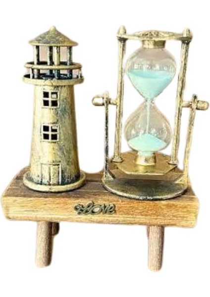Hediyelik Eşya Retro Deniz Fenerli Kum Saati Ahşap Görünümlü Dekoratif Eşya - MB000X-2GWA73 fırsatları