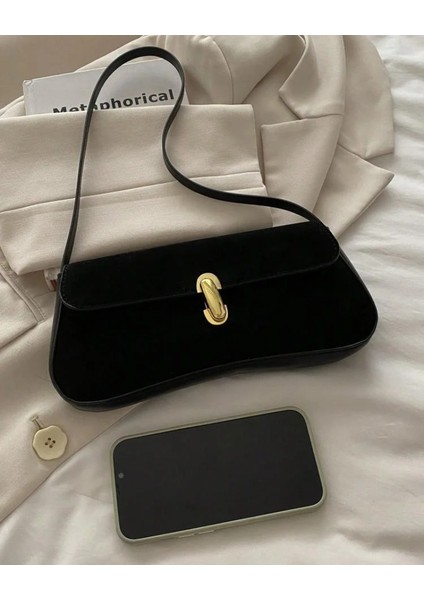 Noria Tek Omuz Askılı Süet Özel Kilit Sistemli Kadın Baget El Kol Omuz Çantası fiyatları