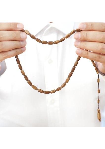 Sistemli Kolye Kesim Açık Kahverengi Cilalı Kuka Tesbih fırsatları