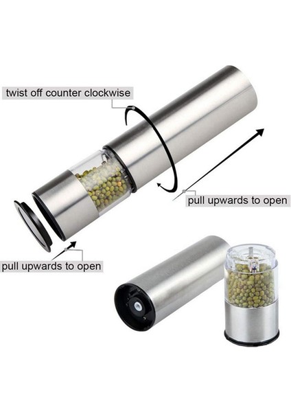 Pilli Otomatik Baharat Değirmeni Gıda Sınıfı Çelik Sessiz Öğütücü Alet - MB000X-2H5279 fırsatları