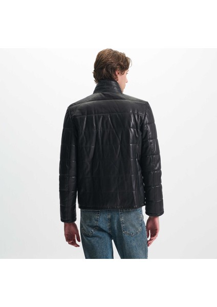 Siyah Hakiki Deri Erkek Hakiki Deri Mont - E23KDM310465-Q3H