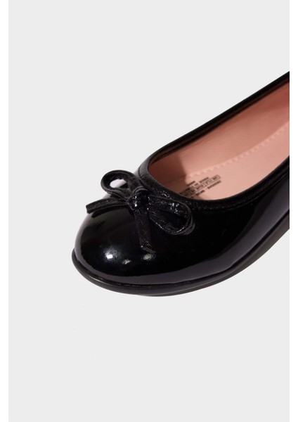 Kız Çocuk Düz Taban Suni Deri Siyah Rugan Babet Z8325A625SP