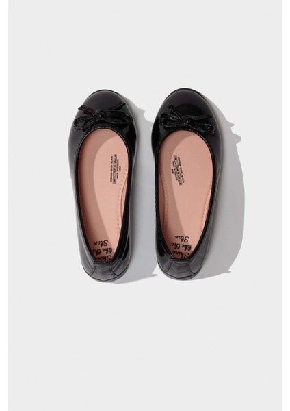 Kız Çocuk Düz Taban Suni Deri Siyah Rugan Babet Z8325A625SP