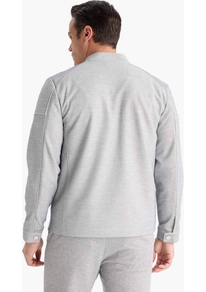 Slim Fit Dar Kesim Dik Yaka Astarlı Fermuarlı Cepli Mevsimlik Baharlık Mont