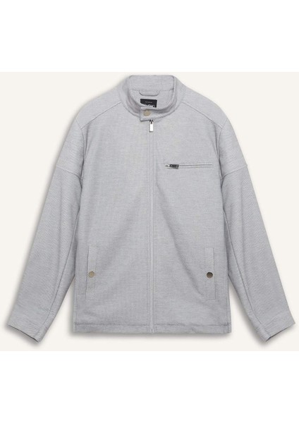 Slim Fit Dar Kesim Dik Yaka Astarlı Fermuarlı Cepli Mevsimlik Baharlık Mont