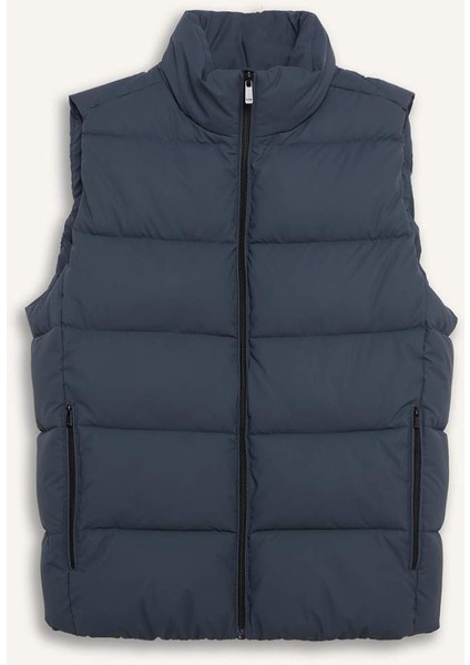 Su İtici Slim Fit Dar Kesim Dik Yaka Astarlı Fermuarlı Cepli Mevsimlik Baharlık Şişme Yelek C5630AX25AU