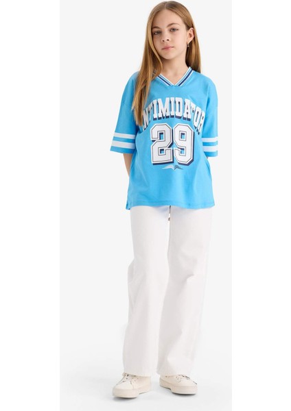 Kız Çocuk Okul 90's Wide Leg Geniş Paça Jean Pantolon