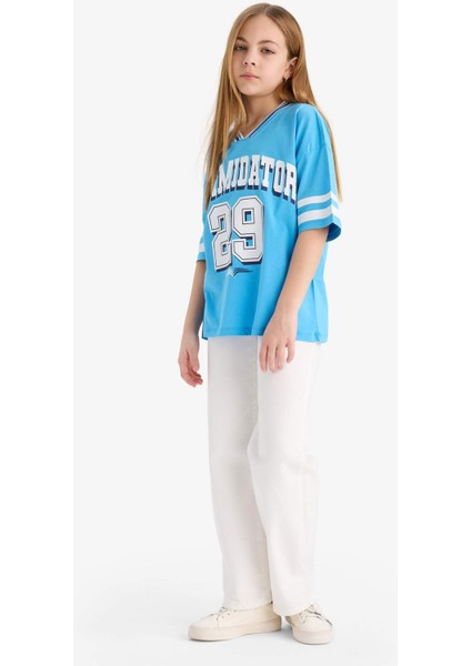 Kız Çocuk Okul 90's Wide Leg Geniş Paça Jean Pantolon