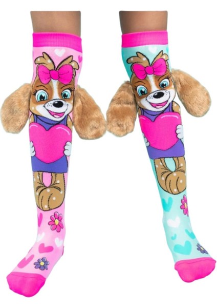 Sevimli Köpek Figürlü Kulaklı Diz Altı Çorap