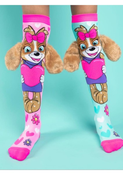 Sevimli Köpek Figürlü Kulaklı Diz Altı Çorap fiyatları