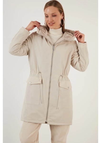 Kadın Onldahlıa Kapüşonlu Tam Fermuarlı Parka 15208727 Taş