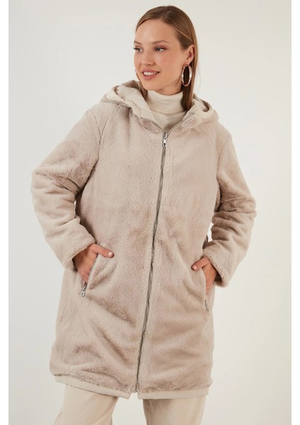 Kadın Onldahlıa Kapüşonlu Tam Fermuarlı Parka 15208727 Taş modelleri
