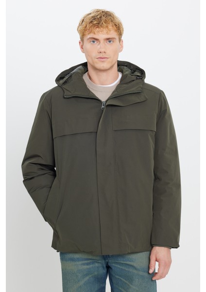 Relaxed Fit Kapüşonlu Yaka Su Itici Mont Erkek Mont L2520258 801