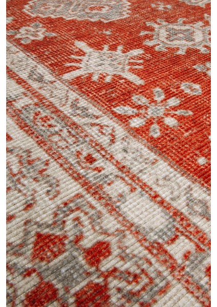 Norm Halı Allure 50-542 Kırmızı Eskitme Halı Etnik Otantik Dokuma Şönil Yıkanabilir Salon Halısı fiyatları
