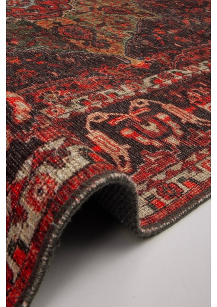 Norm Halı Allure 61-067 Kırmızı Eskitme Halı Etnik Otantik Dokuma Şönil Yıkanabilir Salon Halısı indirimleri