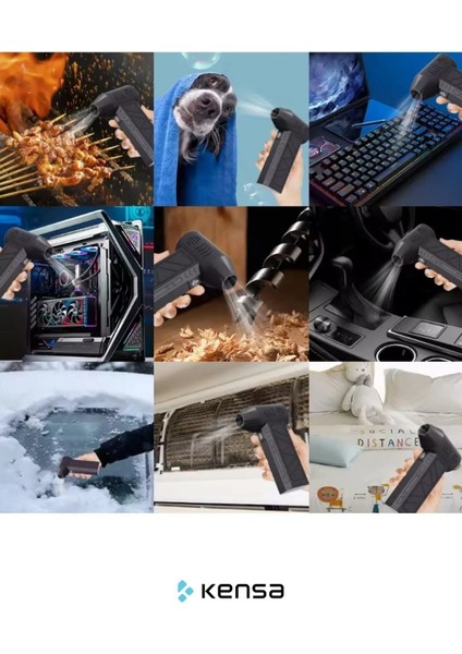 Turbo Mini Hava Üfleyici Jet Fan – 3 Kademeli Güçlü Üfleme, Toz Temizleme, Mangal, LED Işıklı fiyatları